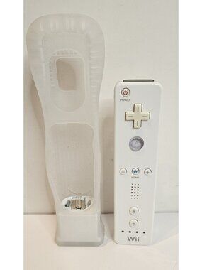 White OEM Nintendo Wii Wiimote with Motion Plus add-on RVL-003 [Tested/Works]